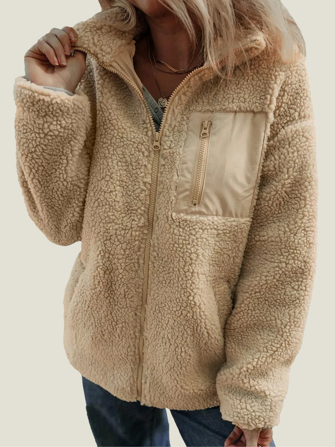 Heike | Teddyjacke mit Stehkragen