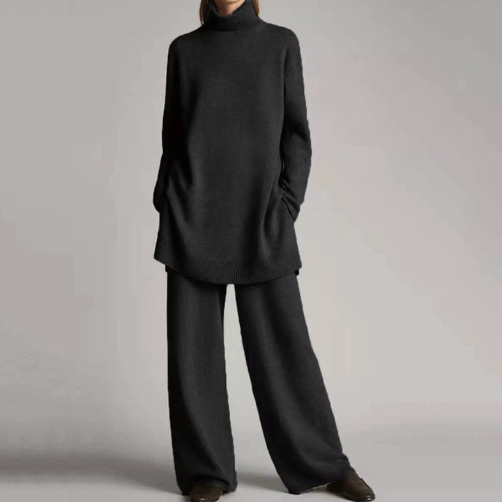 Ludmilla | Rollkragen-Strickset mit weiter Hose