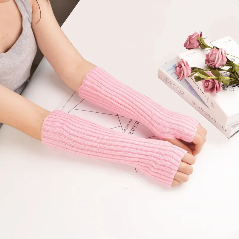 Elsbeth | Lange fingerlose Strickhandschuhe