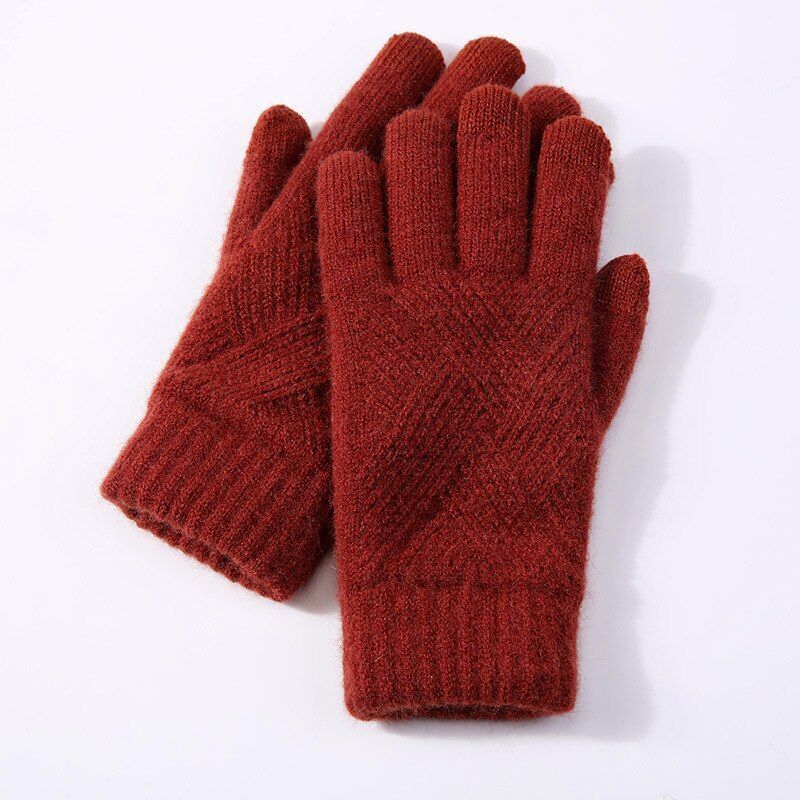 Wanda | Gestrickte Handschuhe aus Baumwolle und Wolle