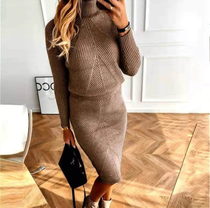 Solveig | Midi-Strickkleid mit Rollkragen