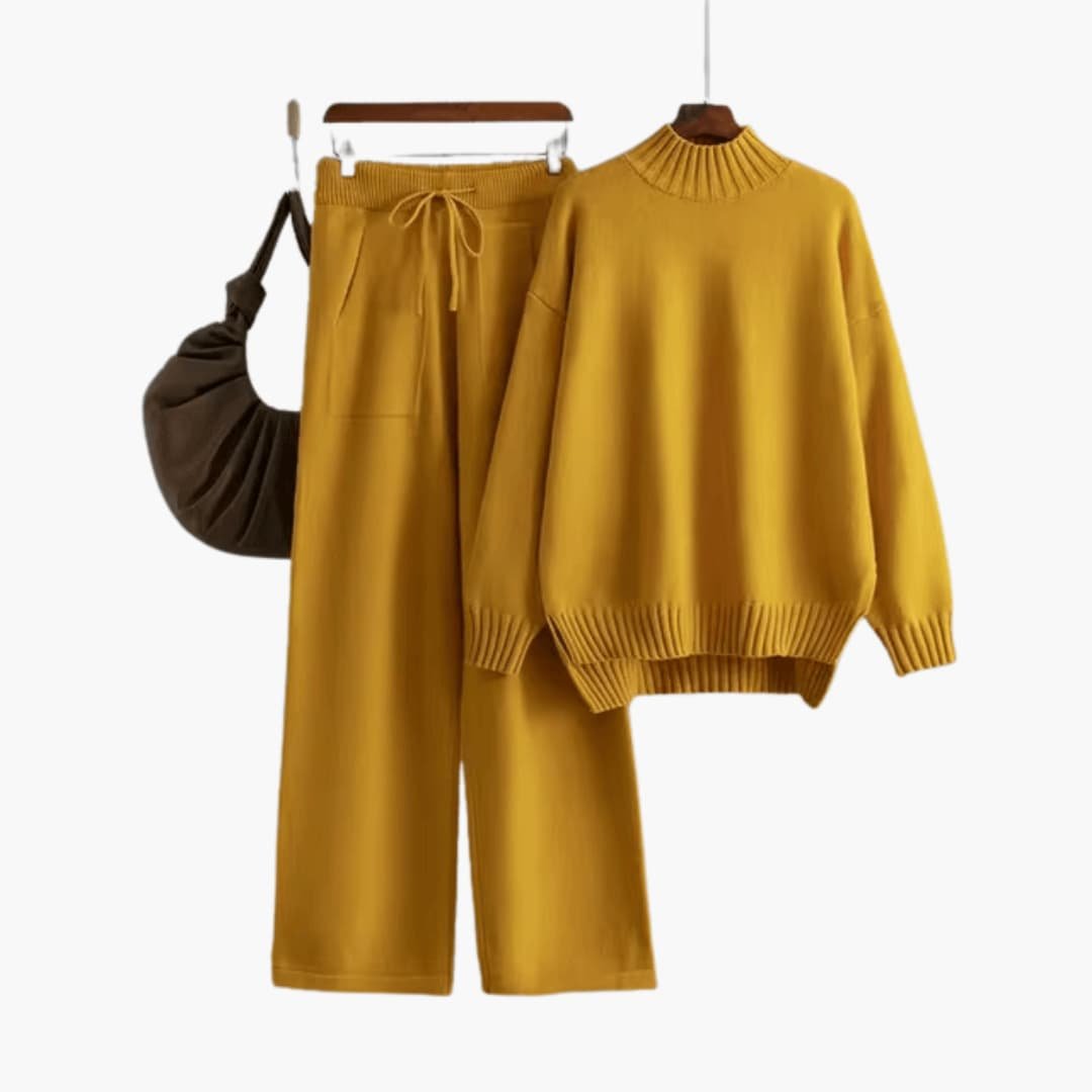 Notburga | Rollkragen-Strickset mit weiter Hose