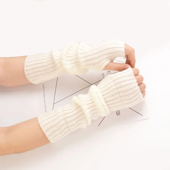 Elsbeth | Lange fingerlose Strickhandschuhe