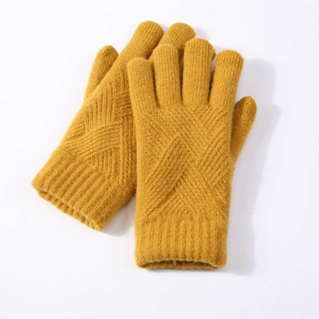 Wanda | Gestrickte Handschuhe aus Baumwolle und Wolle