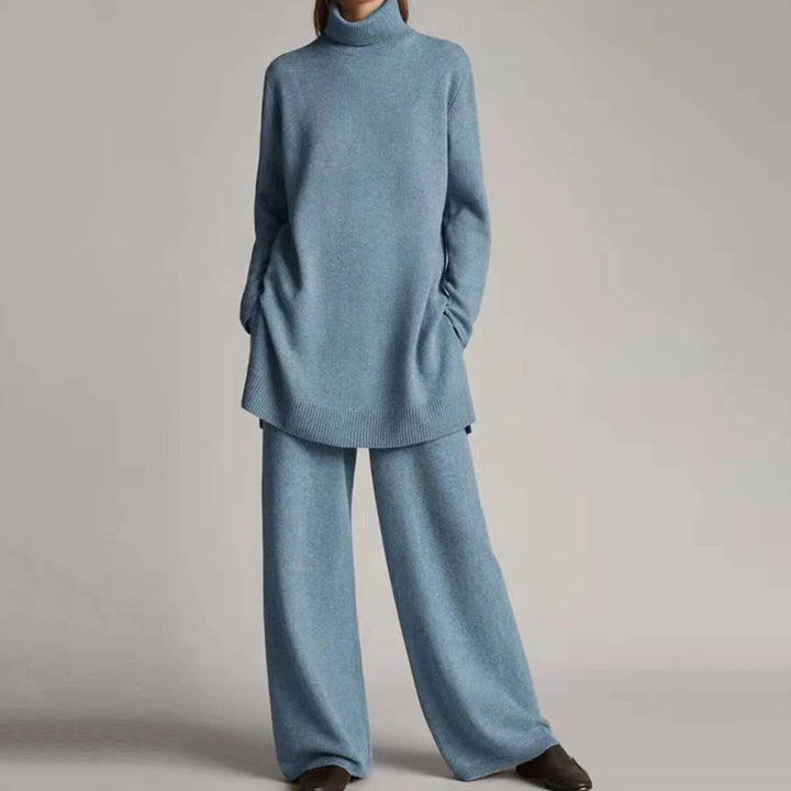 Ludmilla | Rollkragen-Strickset mit weiter Hose