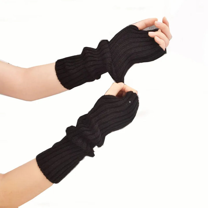 Elsbeth | Lange fingerlose Strickhandschuhe