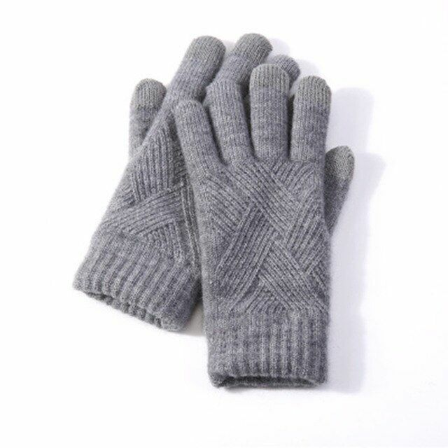 Wanda | Gestrickte Handschuhe aus Baumwolle und Wolle