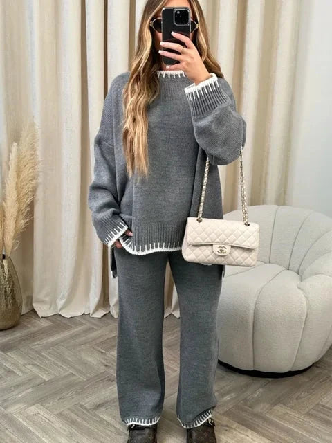 Gunda | Zweiteiliges Strick-Set mit Pullover und langer Hose