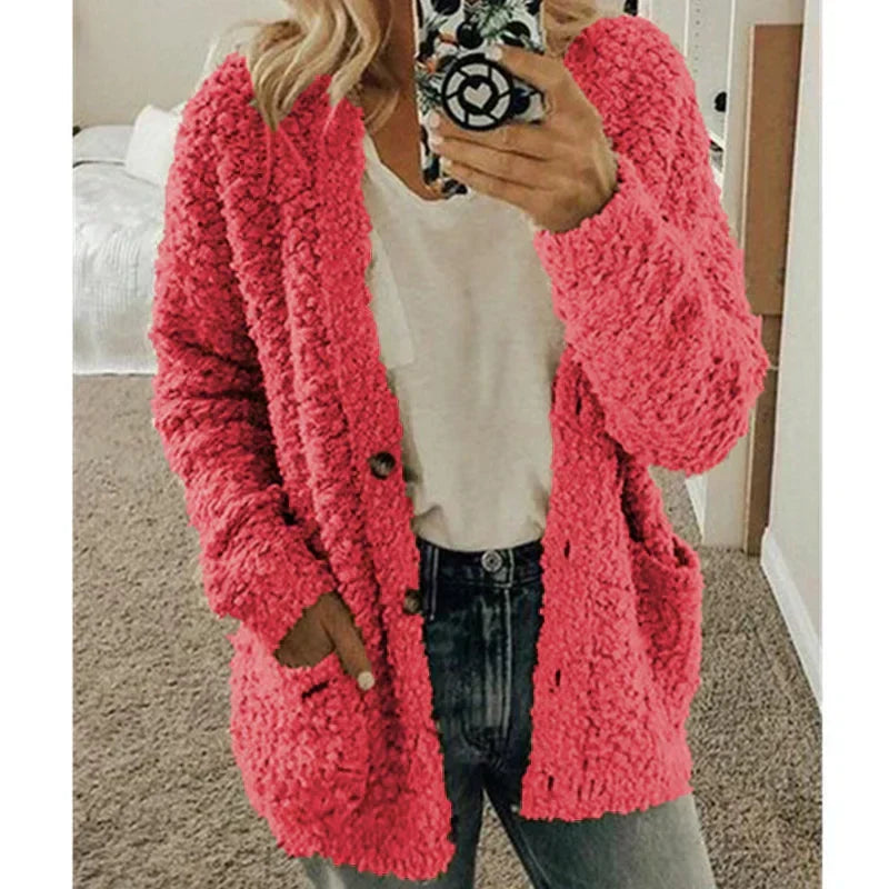 Louisa | Oversized Weste mit Kapuze und Fleecefutter