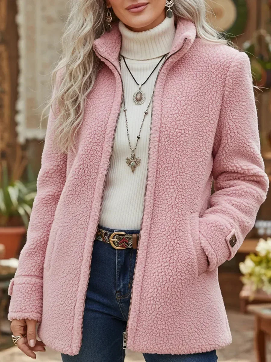 Natalia | Teddyjacke mit Stehkragen