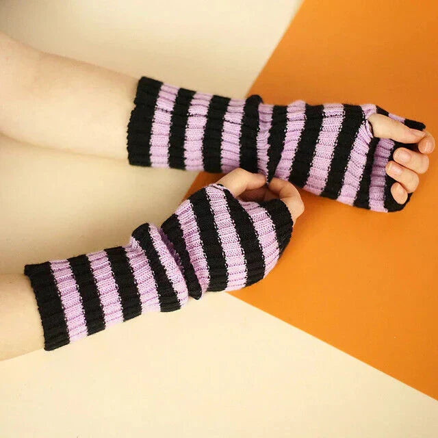 Elsbeth | Lange fingerlose Strickhandschuhe