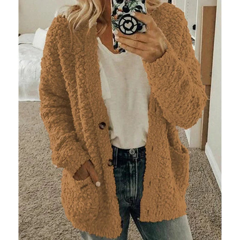 Louisa | Oversized Weste mit Kapuze und Fleecefutter