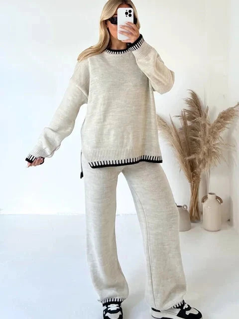 Gunda | Zweiteiliges Strick-Set mit Pullover und langer Hose