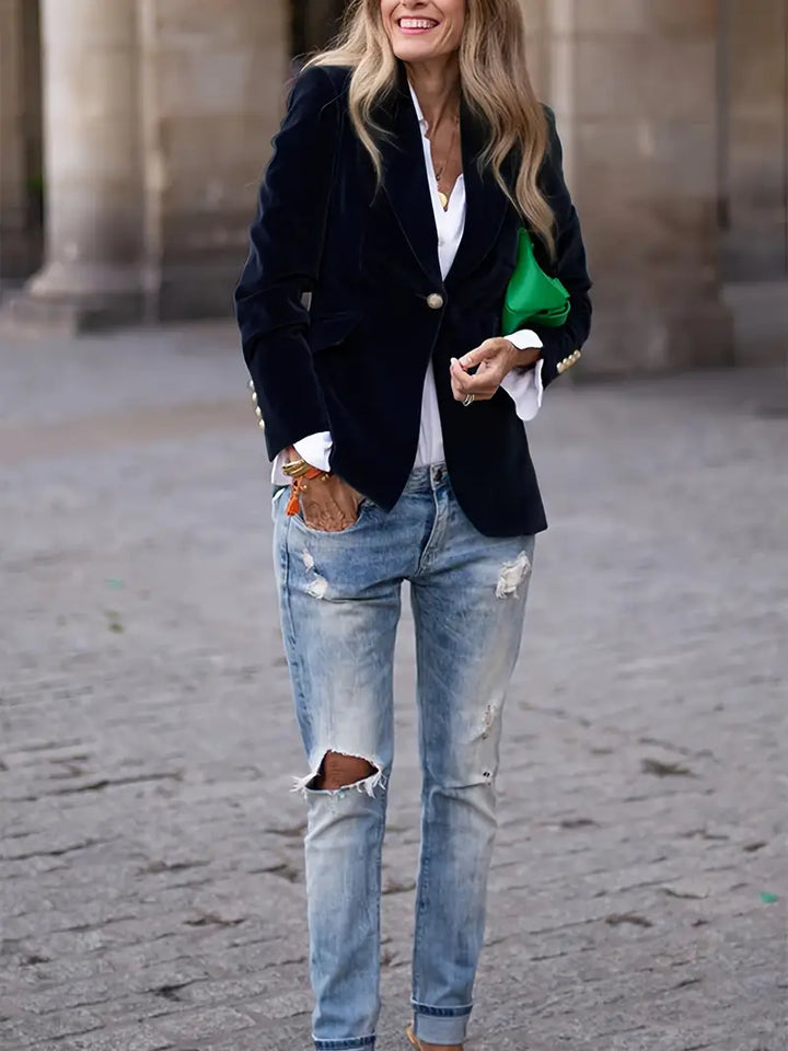 Sabina | Klassischer Blazer mit Ein-Knopf-Verschluss
