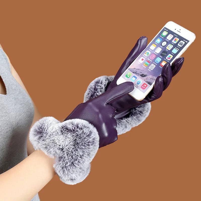 Rike | Handschuhe mit Kunstfellkante und Touchscreen-Fingerspitzen