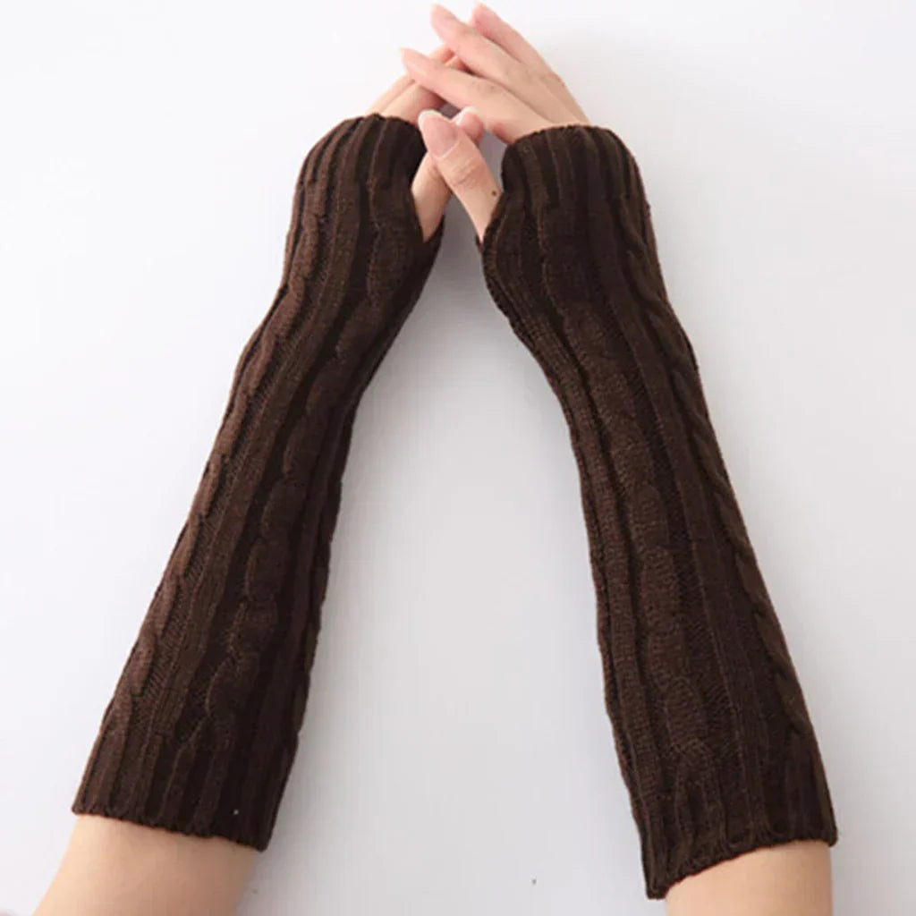 Elsbeth | Lange fingerlose Strickhandschuhe