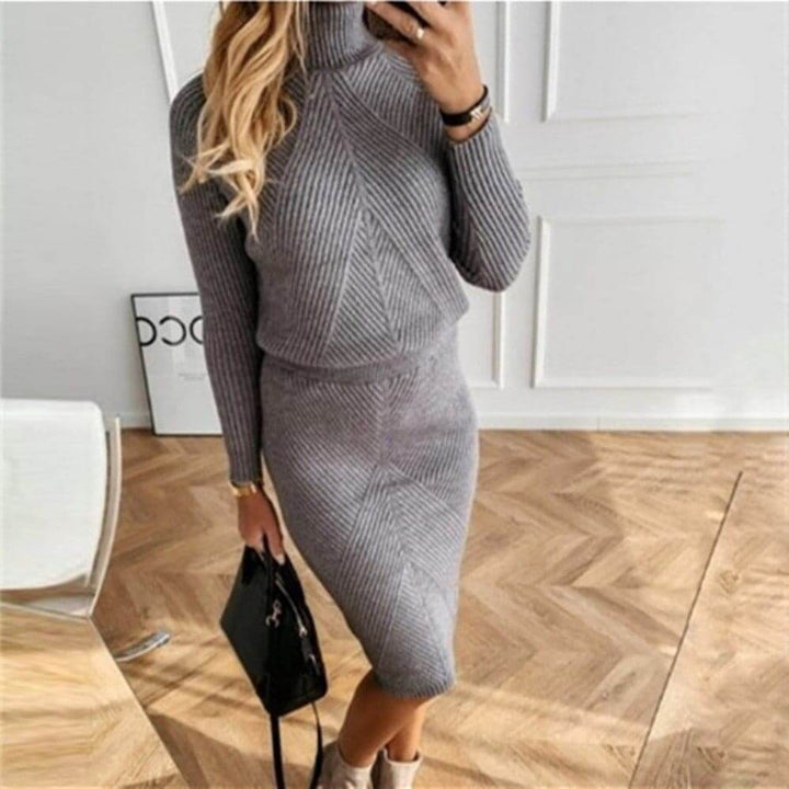 Solveig | Midi-Strickkleid mit Rollkragen