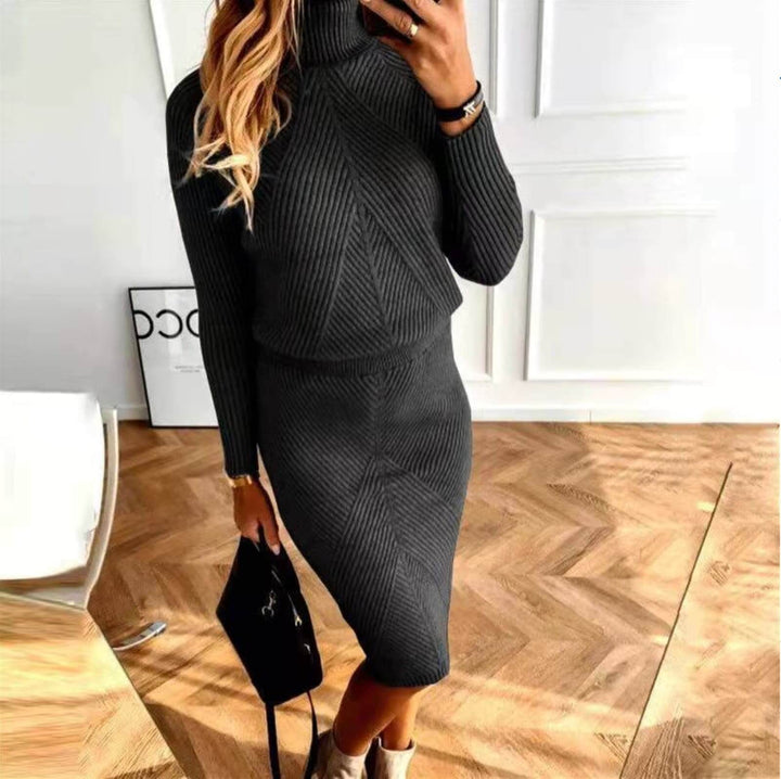 Solveig | Midi-Strickkleid mit Rollkragen