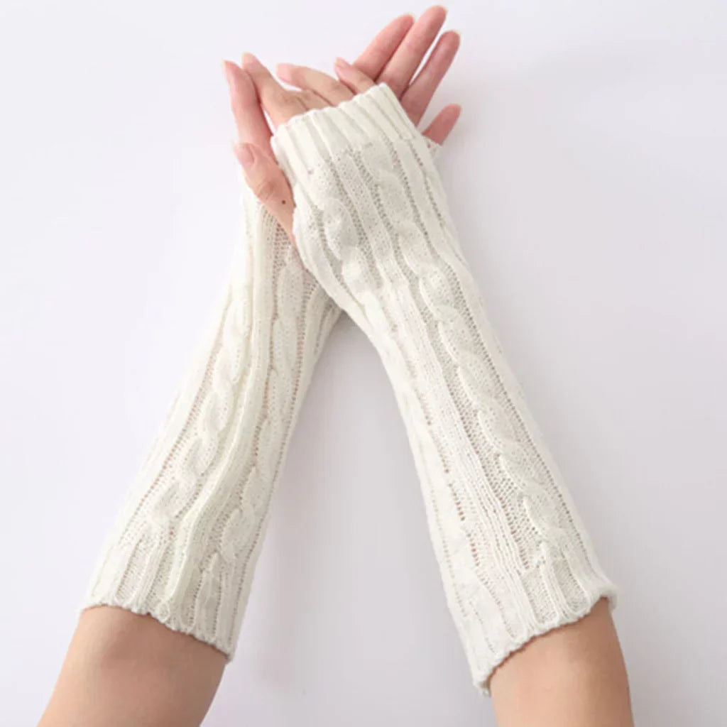 Elsbeth | Lange fingerlose Strickhandschuhe