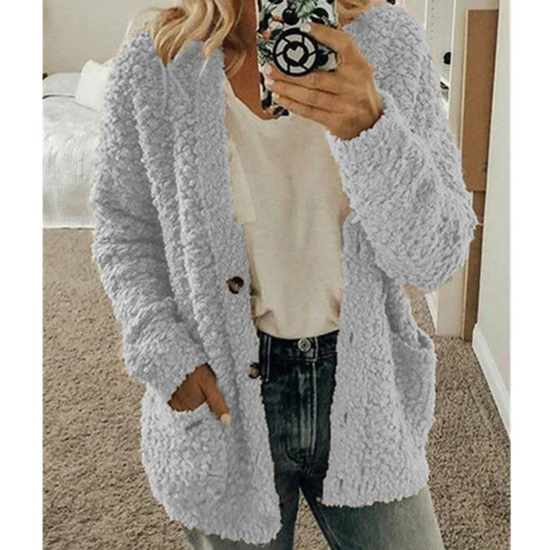 Louisa | Oversized Weste mit Kapuze und Fleecefutter