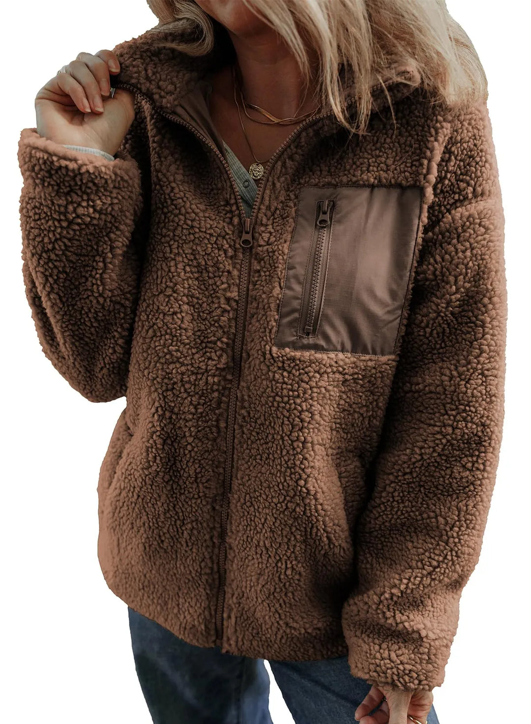 Heike | Teddyjacke mit Stehkragen