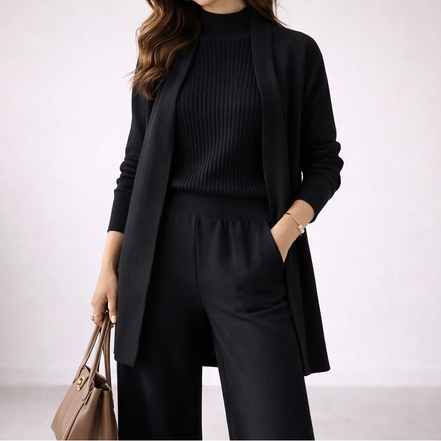Oda | Dreiteiler aus Strick mit Cardigan