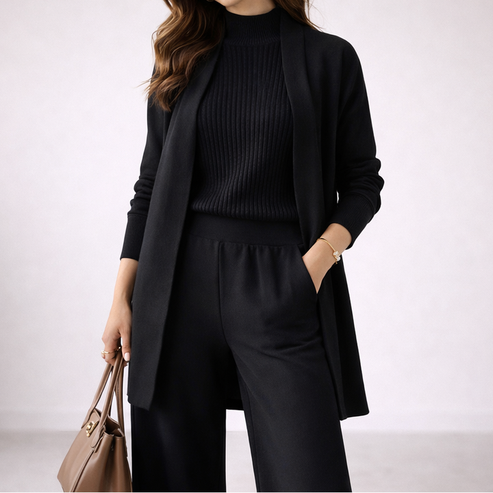 Oda | Dreiteiler aus Strick mit Cardigan