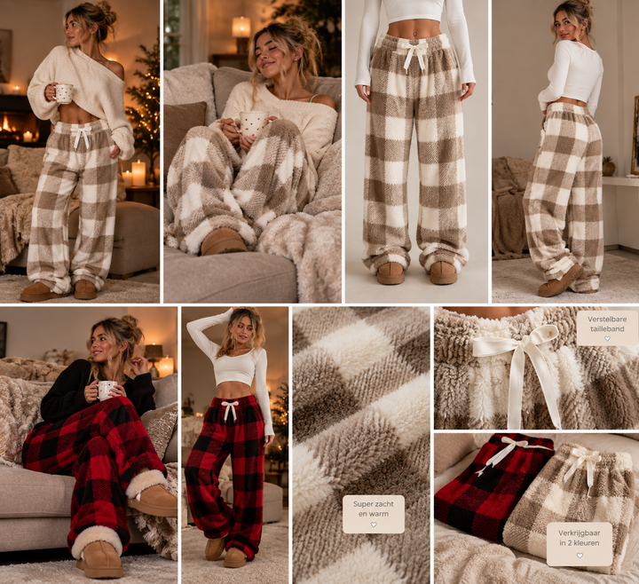 Sibylle | Fleece-Loungehose mit Karomuster