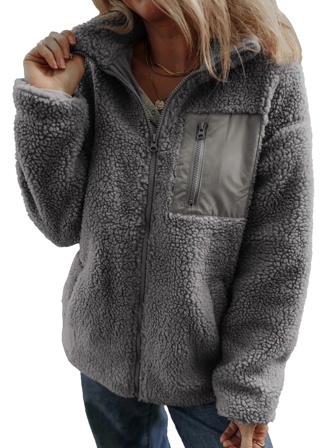 Heike | Teddyjacke mit Stehkragen