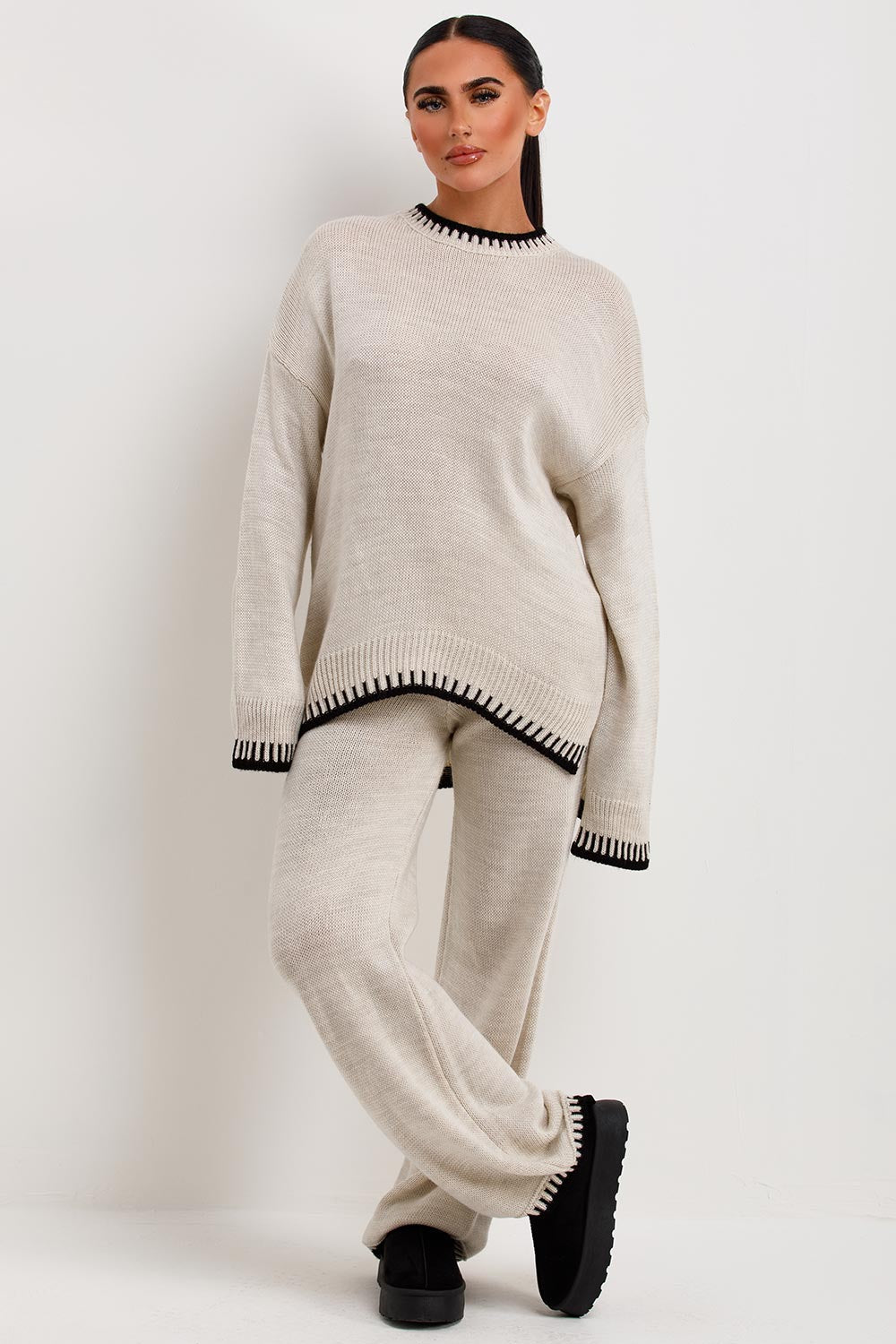 Anneke | Warmer Zweiteiler mit Strickpullover und Hose