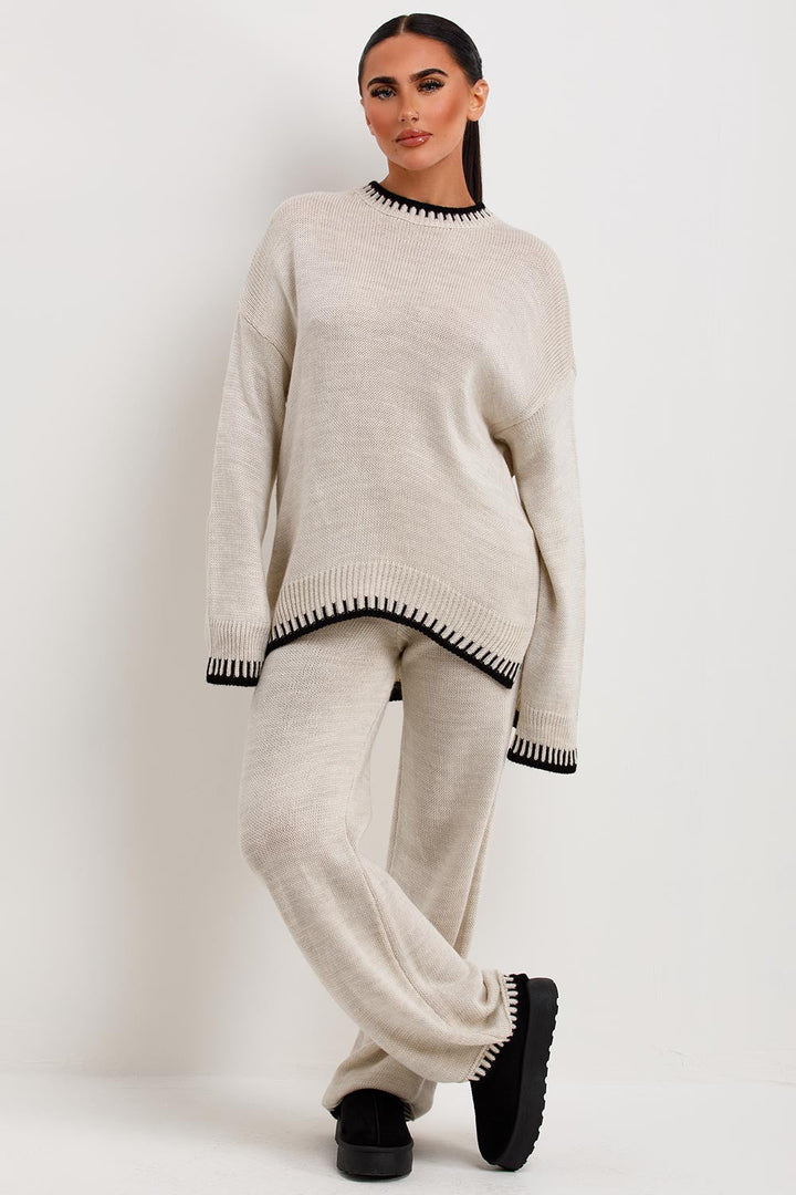 Anneke | Warmer Zweiteiler mit Strickpullover und Hose