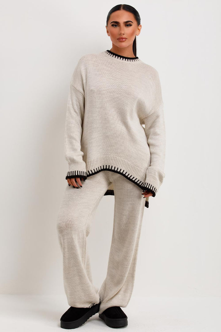 Anneke | Warmer Zweiteiler mit Strickpullover und Hose
