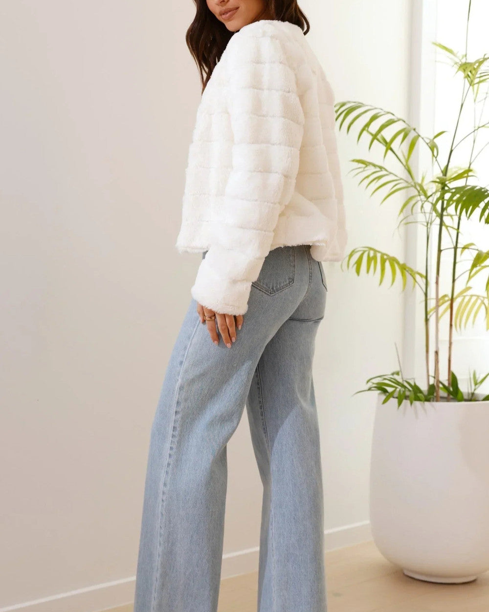 Marthe | Kurze Teddyjacke mit offener Front