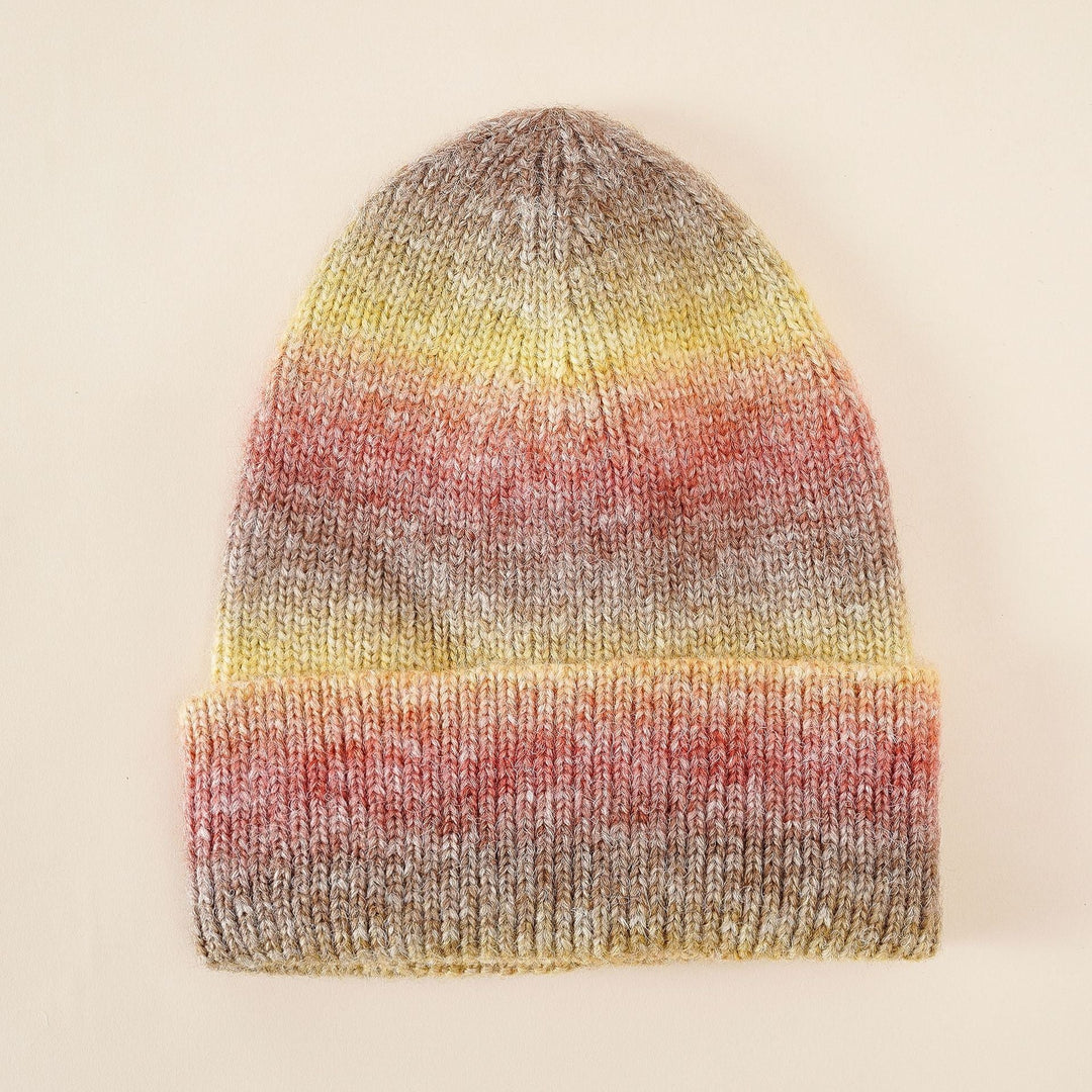 Yara | Strickmütze mit Farbverlauf und umschlagbarem Rand