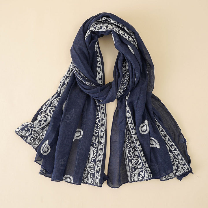 Josefine | Chiffon-Schal mit filigraner Stickerei