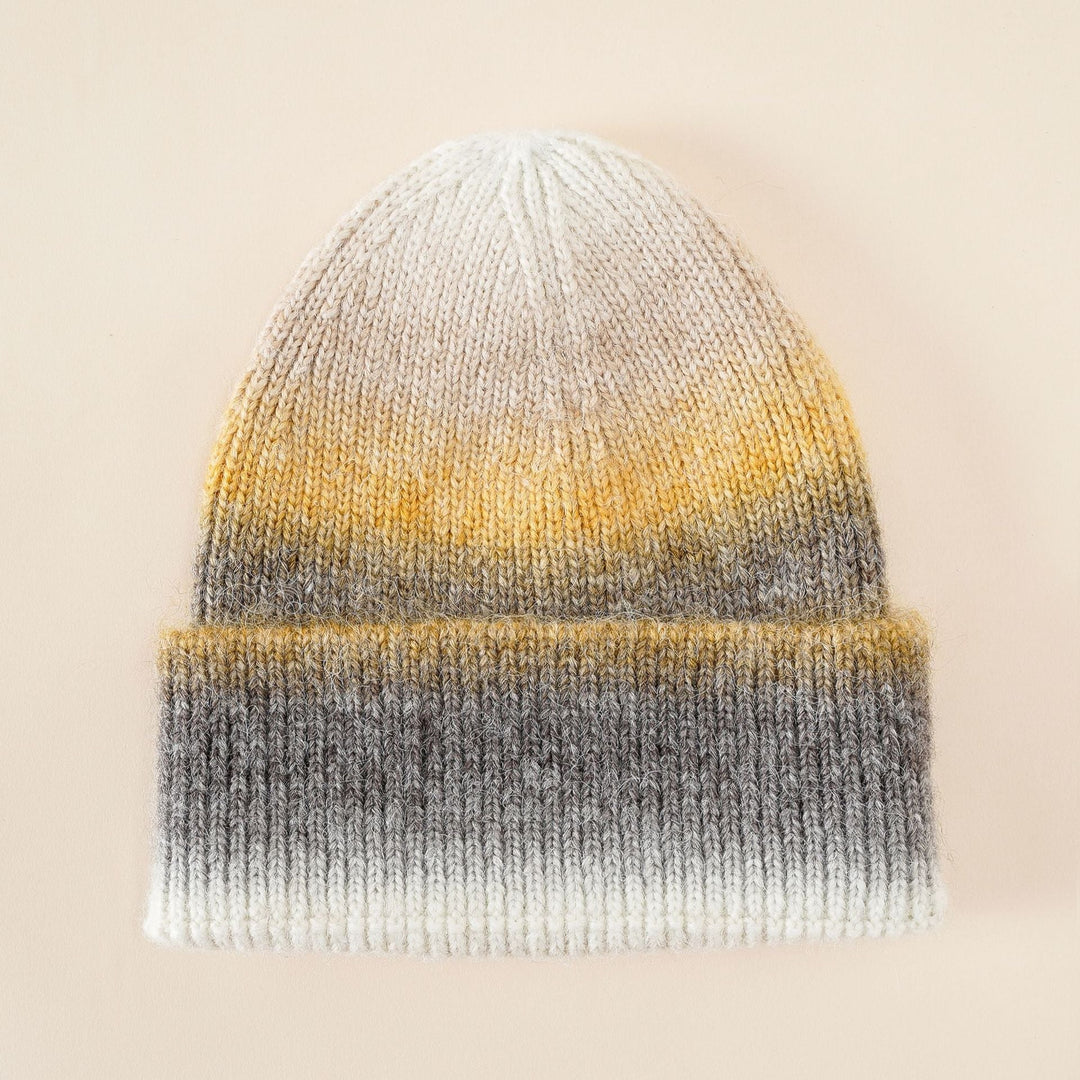 Yara | Strickmütze mit Farbverlauf und umschlagbarem Rand