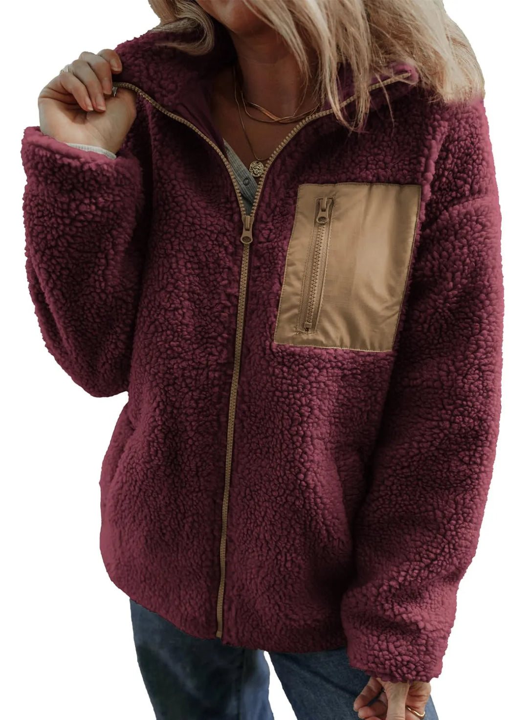 Heike | Teddyjacke mit Stehkragen