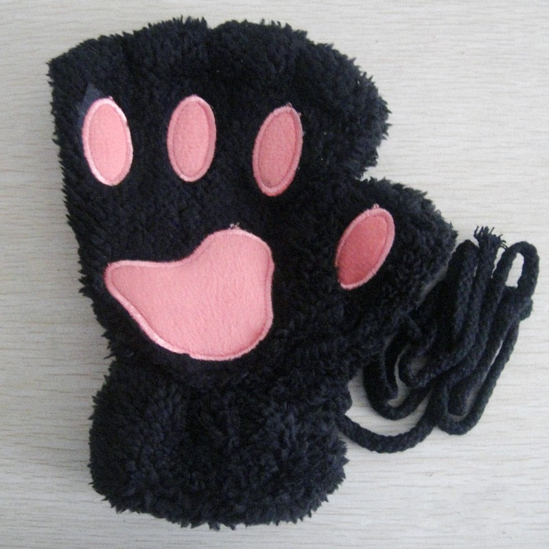 Ute | Fingerlose Handschuhe mit Pfotenabdruck