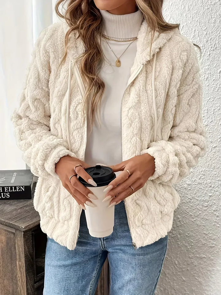 Clarize | Flauschige Teddyjacke mit Kapuze