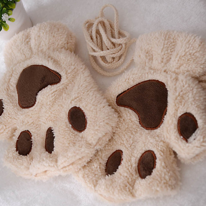 Ute | Fingerlose Handschuhe mit Pfotenabdruck