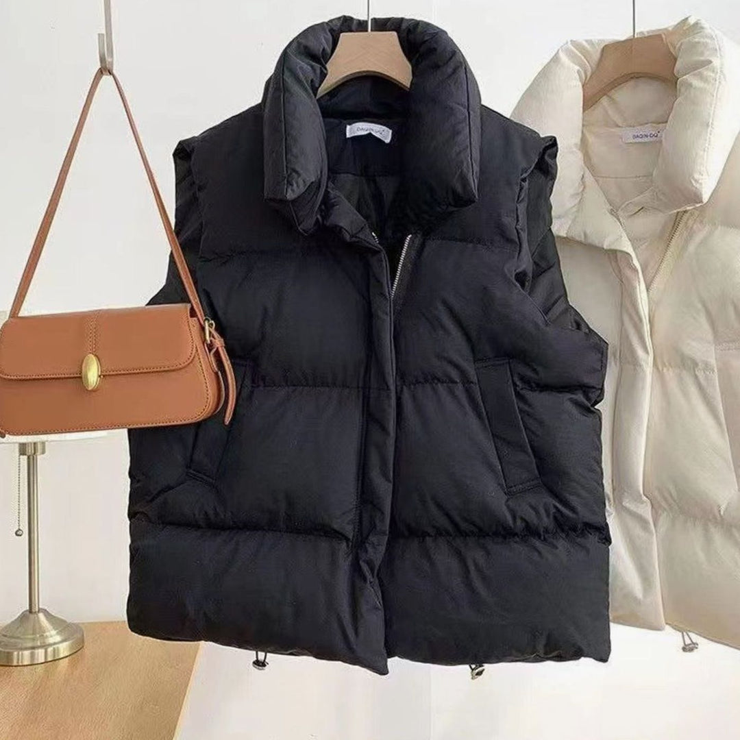 Vera | Kurze Steppweste mit Schalkragen
