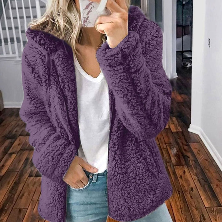 Henrietta | Oversized Teddymantel mit Kapuze und Reißverschluss