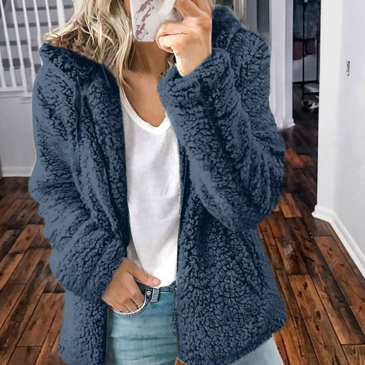 Henrietta | Oversized Teddymantel mit Kapuze und Reißverschluss
