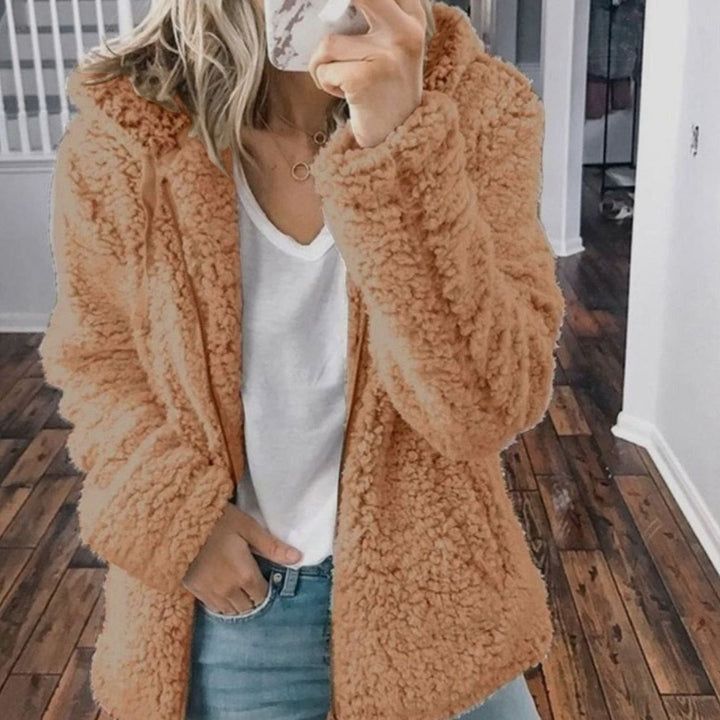 Henrietta | Oversized Teddymantel mit Kapuze und Reißverschluss