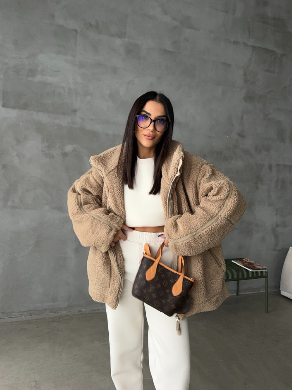 Adele | Oversized Sherpa-Fleecejacke