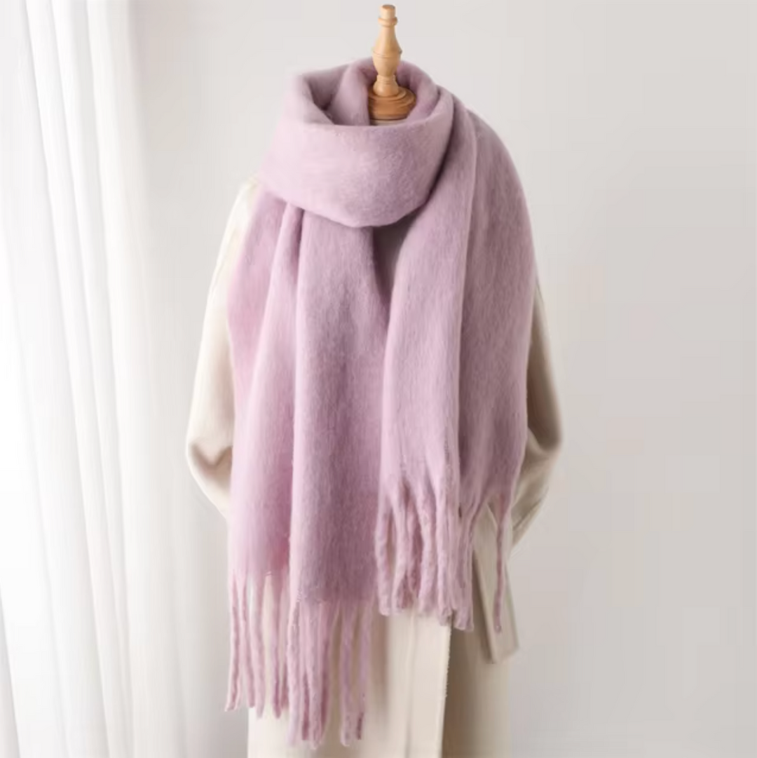 Swantje | Großer Pashmina-Winterschal mit Fransen