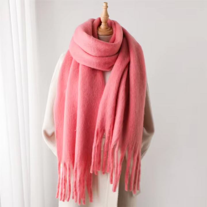 Swantje | Großer Pashmina-Winterschal mit Fransen