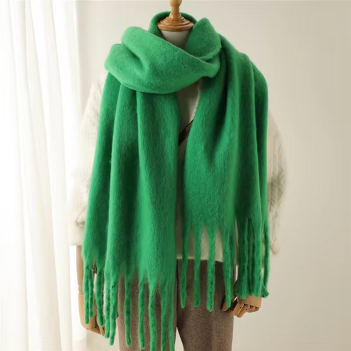 Swantje | Großer Pashmina-Winterschal mit Fransen