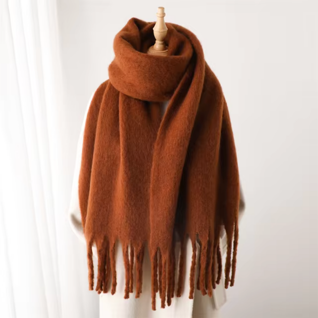 Swantje | Großer Pashmina-Winterschal mit Fransen