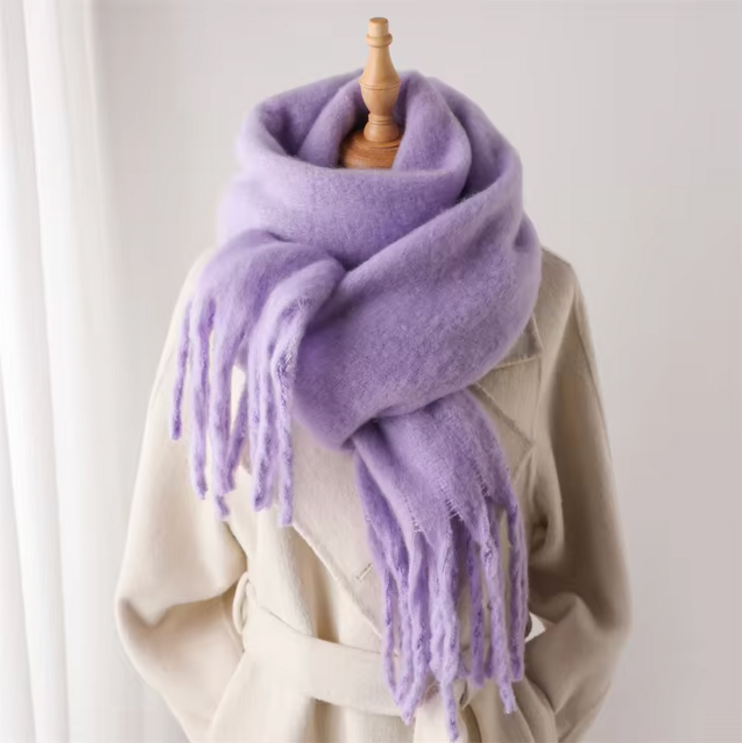 Swantje | Großer Pashmina-Winterschal mit Fransen